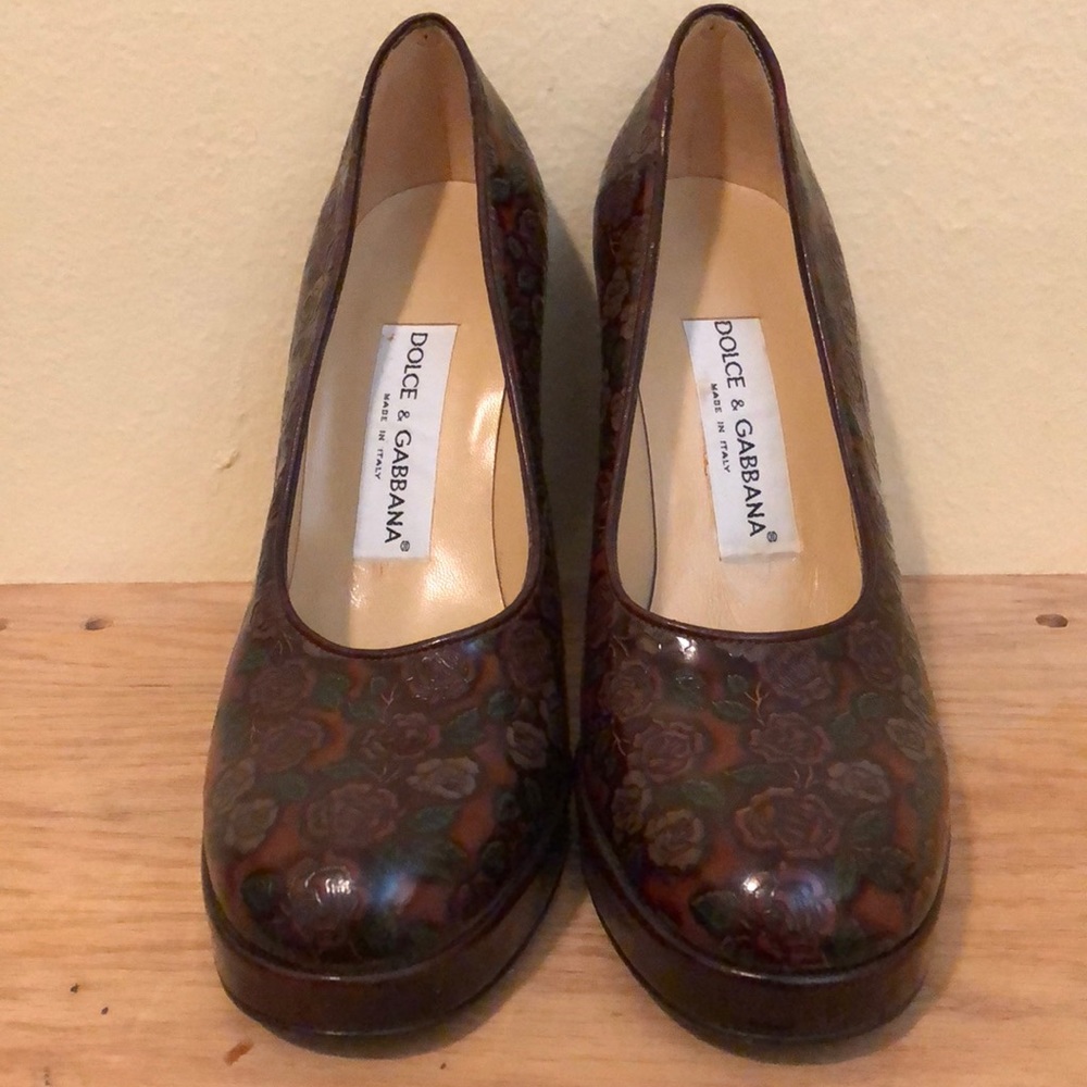 Dolce & Gabbana Brown Floral Heels